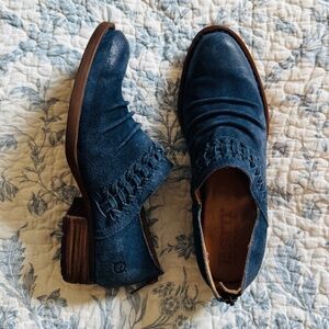 Born Blue Suede Booties (size 6.5)